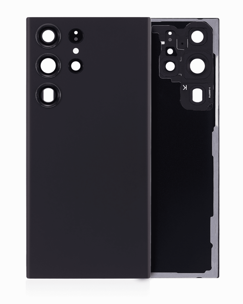 Back Cover Glass With Camera Lens For Samsung Galaxy S23 Ultra 5G (No Logo) (Aftermarket Plus) (Phantom Black)