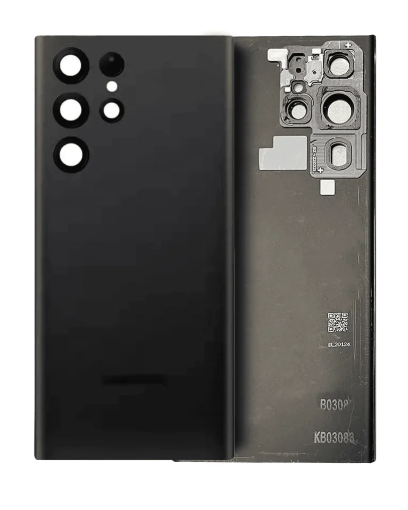 Back Cover Glass With Camera Lens For Samsung Galaxy S22 Ultra (Service Pack) (Phantom Black)