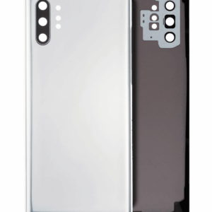 Back Cover Glass With Camera Lens For Samsung Galaxy Note 10 Plus / 5G (No Logo) (Aftermarket Plus) (Aura Glow / Silver)