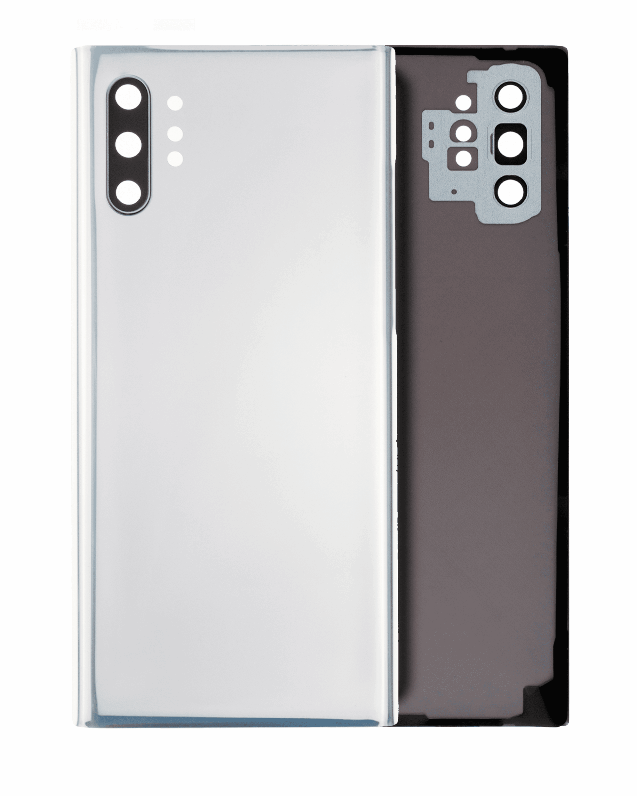 Back Cover Glass With Camera Lens For Samsung Galaxy Note 10 Plus / 5G (No Logo) (Aftermarket Plus) (Aura Glow / Silver)