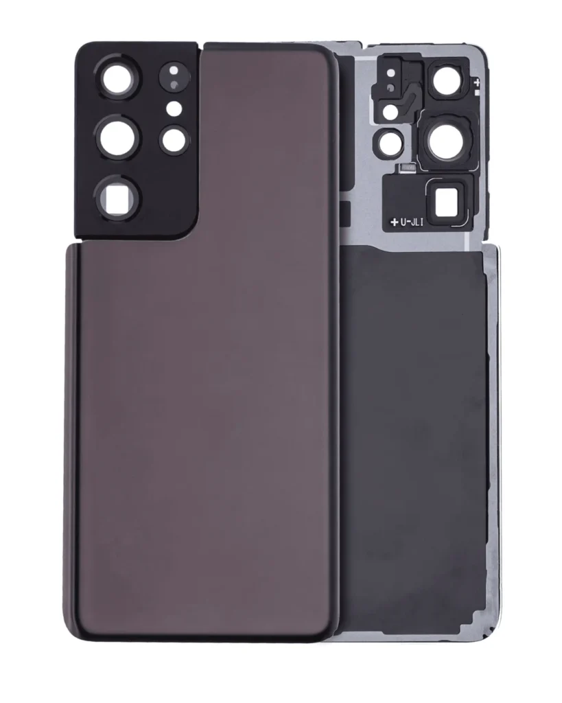 Back Cover Glass With Camera Lens For Samsung Galaxy S21 Ultra (No Logo) (Aftermarket Plus) (Phantom Brown)