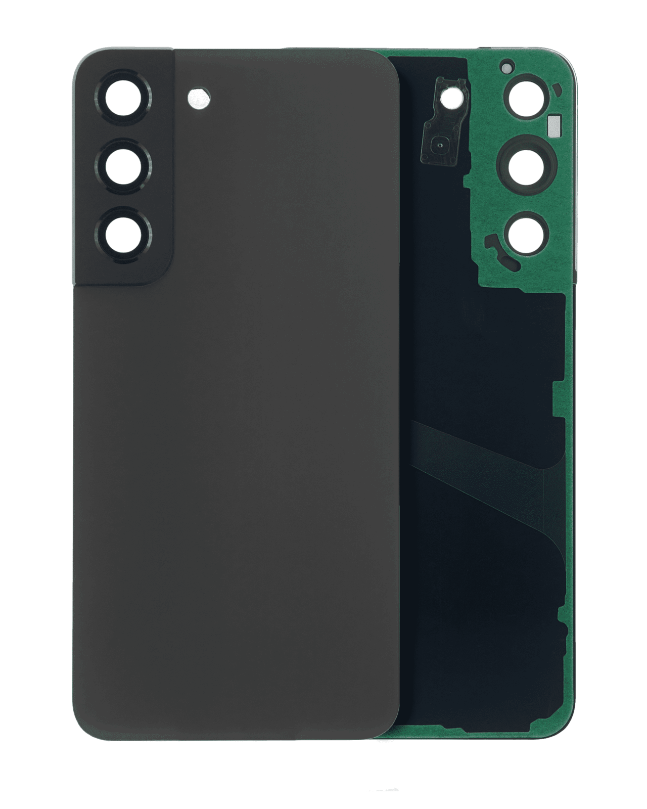 Back Cover Glass With Camera Lens For Samsung Galaxy S22 5G (No Logo) (Aftermarket Plus) (Graphite)
