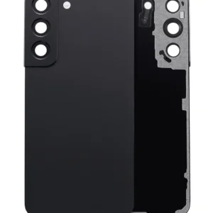 Back Cover Glass With Camera Lens For Samsung Galaxy S22 5G (No Logo) (Aftermarket Plus) (Phantom Black)