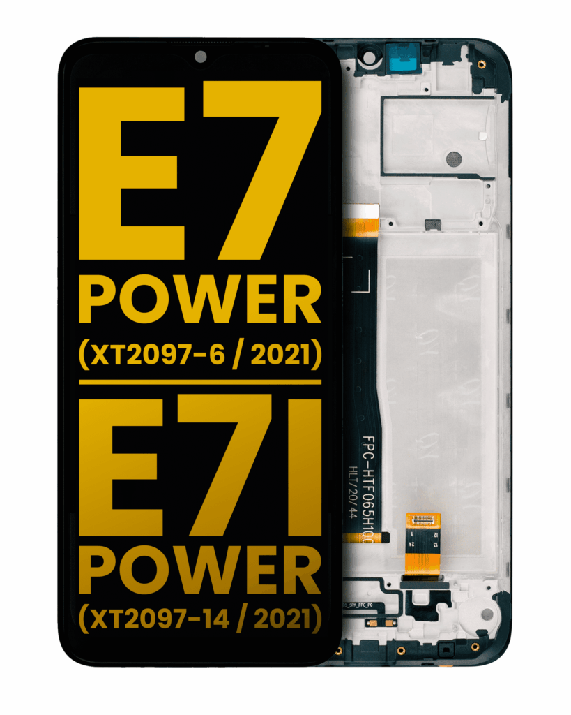 LCD Assembly With Frame For Motorola Moto E7 Power (XT2097-6 / 2021) (Refurbished) (Black)