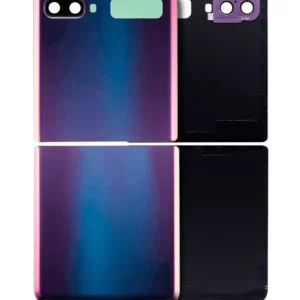 Top & Bottom Back Cover Glass With Camera Lens For Samsung Galaxy Z Flip 4G (F700) / Z Flip 5G (F707) (Aftermarket Plus) (Mirror Purple)