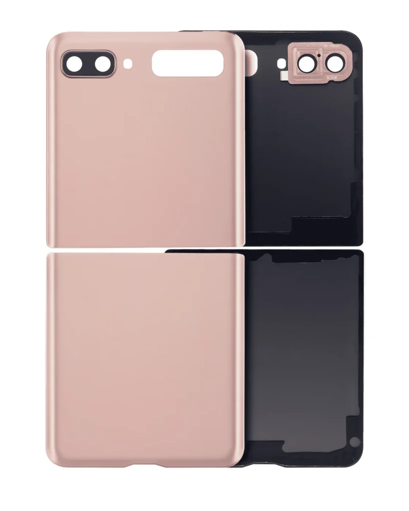 Top & Bottom Back Cover Glass With Camera Lens For Samsung Galaxy Z Flip 4G (F700) / Z Flip 5G (F707) (Aftermarket Plus) (Mystic Bronze)