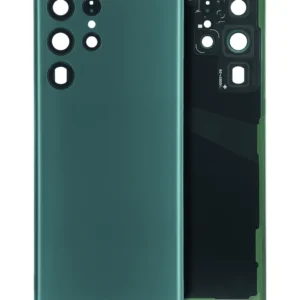 Back Cover Glass With Camera Lens For Samsung Galaxy S22 Ultra 5G (No Logo) (Aftermarket Plus) (Green)