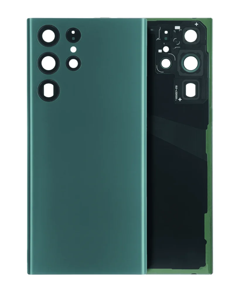Back Cover Glass With Camera Lens For Samsung Galaxy S22 Ultra 5G (No Logo) (Aftermarket Plus) (Green)