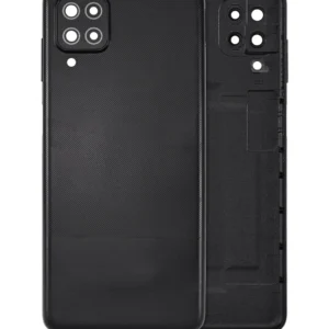 Back Cover Glass With Camera Lens For Samsung Galaxy A12 (A125 / 2020) (Aftermarket Plus) (Black)