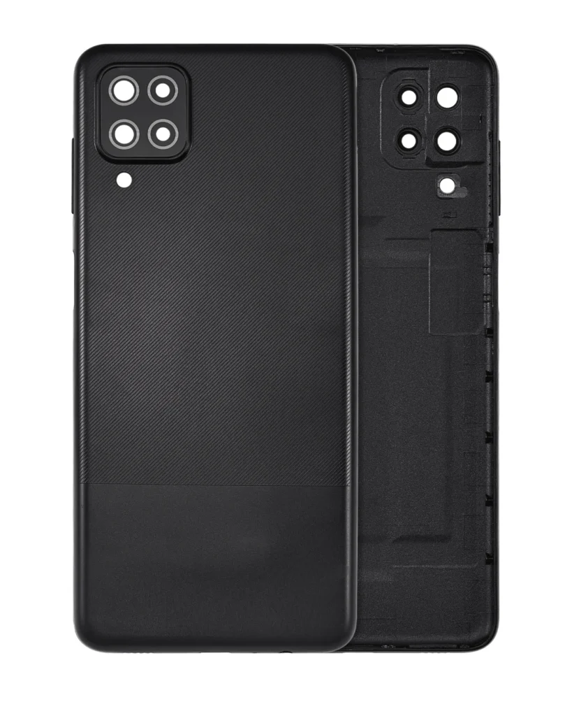 Back Cover Glass With Camera Lens For Samsung Galaxy A12 (A125 / 2020) (Aftermarket Plus) (Black)