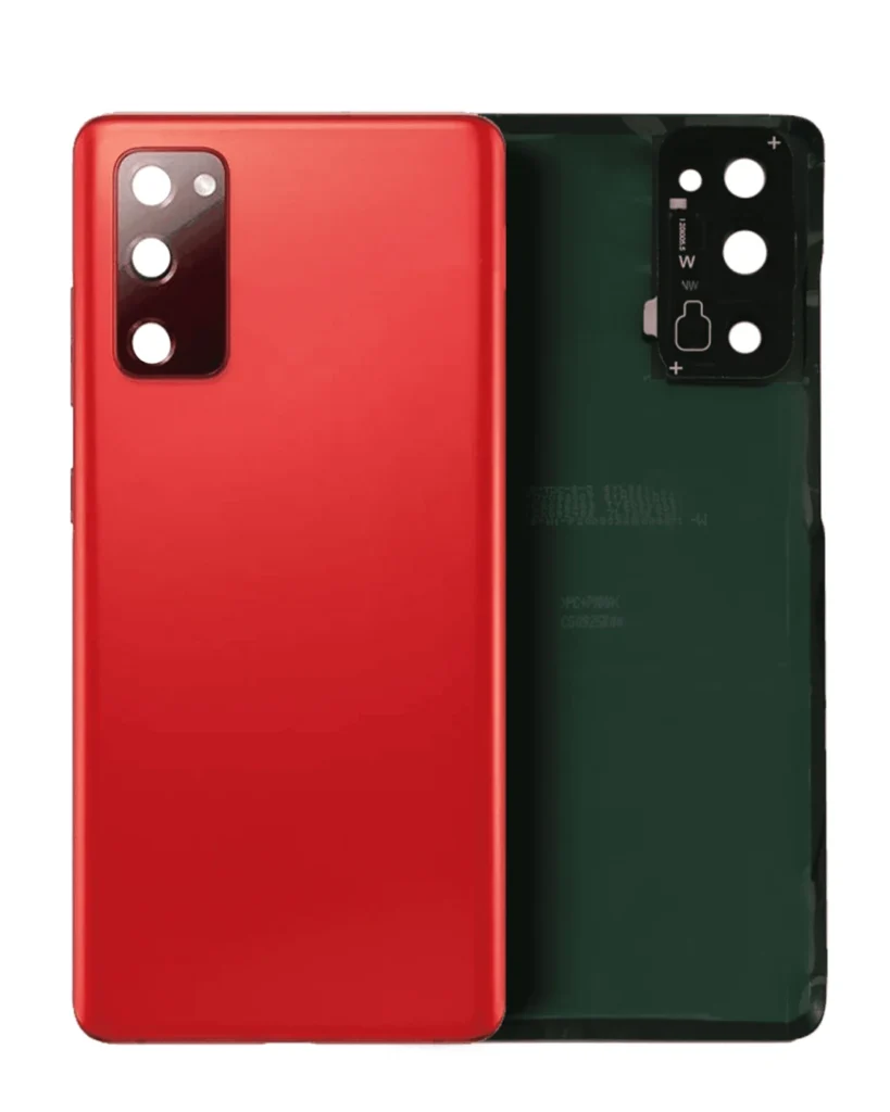 Back Cover Glass With Camera Lens For Samsung Galaxy S20 FE (Service Pack) (Cloud Red)