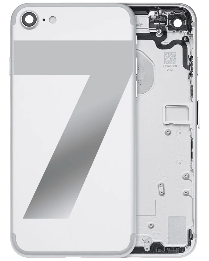 Back Housing W/ Small Components Pre-Installed For iPhone 7 (Used OEM Pull: Grade A) (Silver)