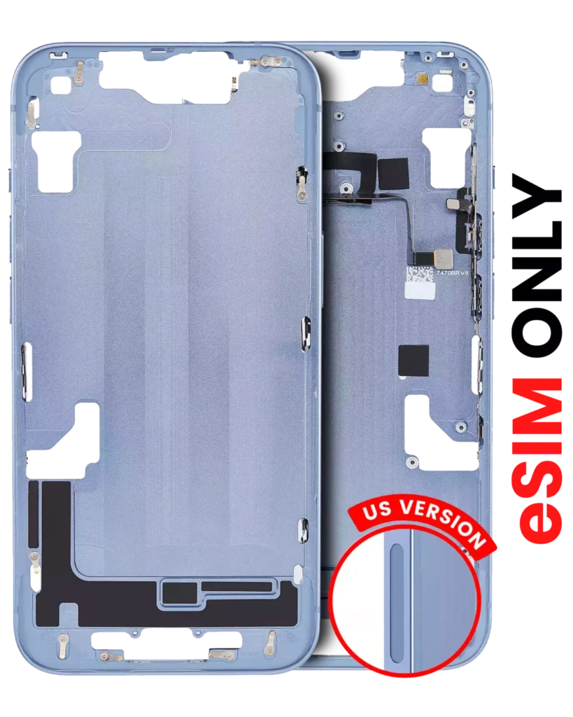 Mid-Frame Housing W/ Small Parts For iPhone 14 (US Version) (Aftermarket Plus) (Blue)