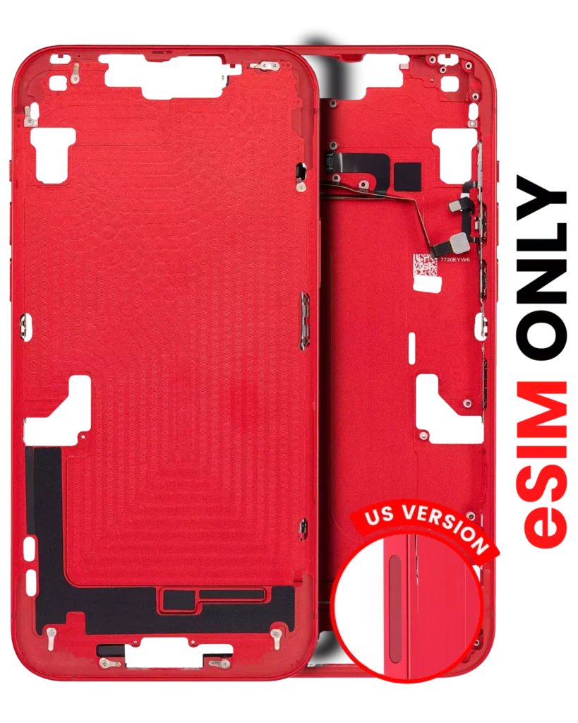 Mid-Frame Housing W/ Small Parts For iPhone 14 (US Version) (Aftermarket Plus) (Red)