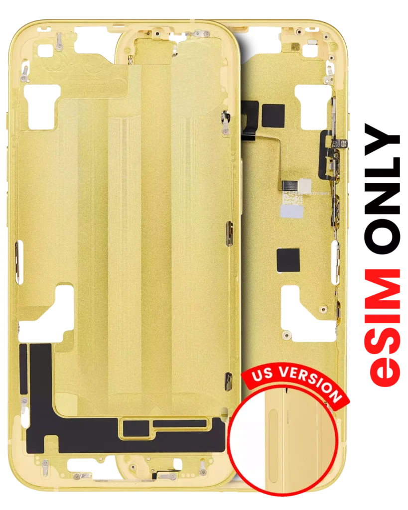 Mid-Frame Housing W/ Small Parts For iPhone 14 Plus (US Version) (Aftermarket Plus) (Yellow)