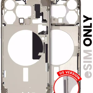 Mid-Frame Housing W/ Small Parts For iPhone 15 Pro Max (US Version) (Used OEM Pull: Grade C) (Natural Titanium)