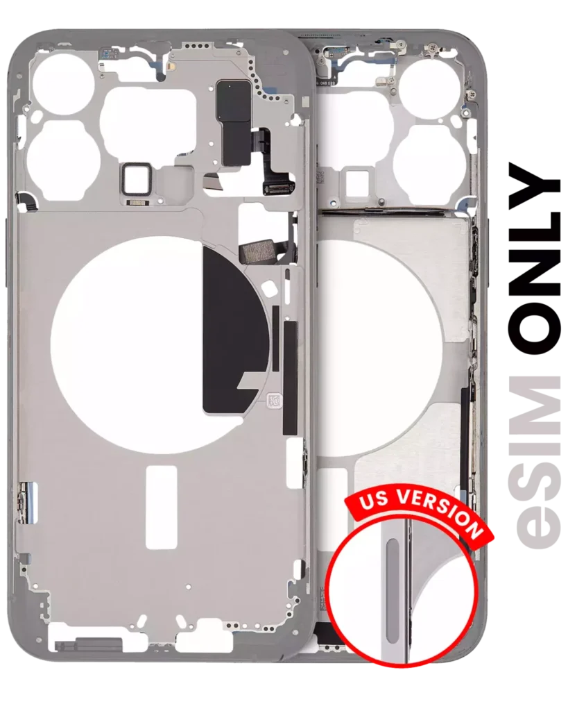 Mid-Frame Housing W/ Small Parts For iPhone 15 Pro Max (US Version) (Used OEM Pull: Grade C) (White Titanium)