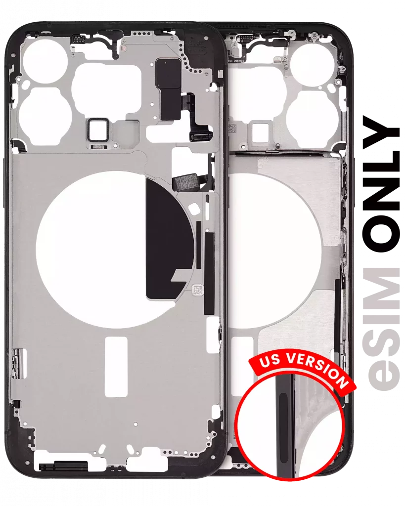 Mid-Frame Housing W/ Small Parts For iPhone 15 Pro Max (US Version) (Used OEM Pull: Grade C) (Black Titanium)