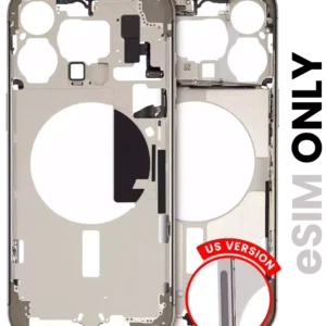 Mid-Frame Housing W/ Small Parts For iPhone 15 Pro Max (US Version) (Used OEM Pull: Grade B) (Natural Titanium)