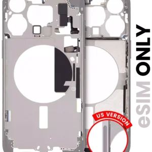 Mid-Frame Housing W/ Small Parts For iPhone 15 Pro Max (US Version) (Used OEM Pull: Grade B) (White Titanium)
