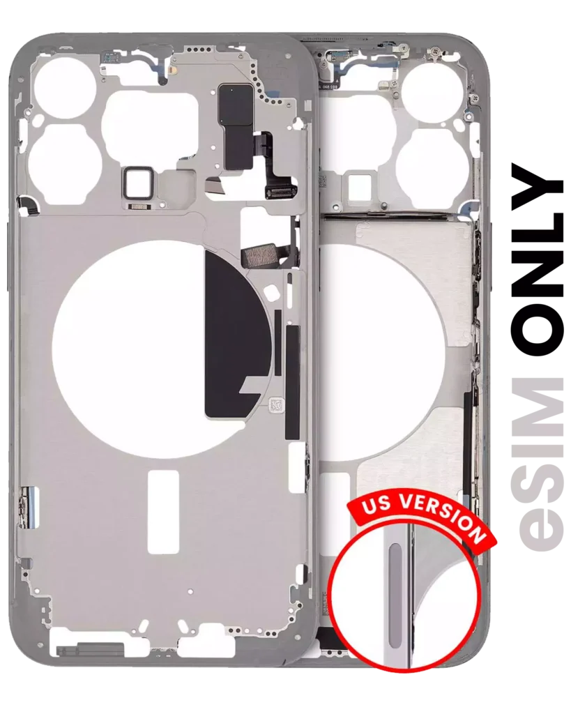 Mid-Frame Housing W/ Small Parts For iPhone 15 Pro Max (US Version) (Used OEM Pull: Grade B) (White Titanium)