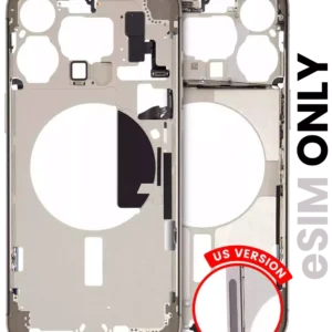 Mid-Frame Housing W/ Small Parts For iPhone 15 Pro Max (US Version) (Used OEM Pull: Grade A) (Natural Titanium)