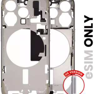 Mid-Frame Housing W/ Small Parts For iPhone 15 Pro (US Version) (Used OEM Pull: Grade A) (Natural Titanium)