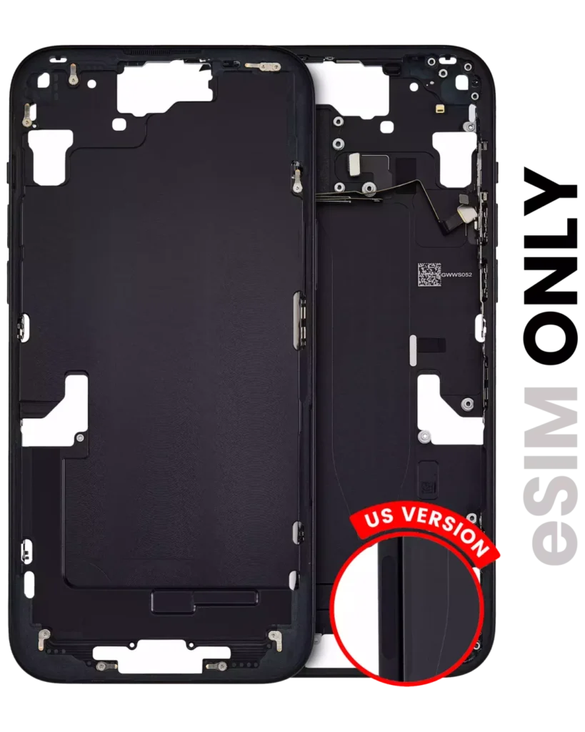 Mid-Frame Housing W/ Small Parts For iPhone 15 Plus (US Version) (Used OEM Pull: Grade A) (Black)