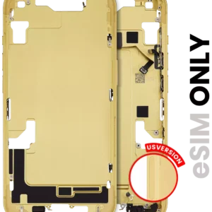 Mid-Frame Housing W/ Small Parts For iPhone 14 (US Version) (Used OEM Pull: Grade B) (Yellow)
