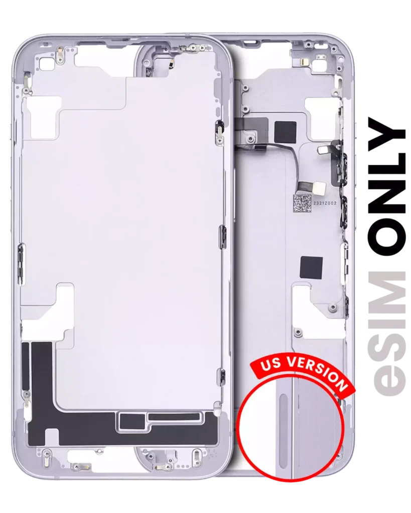 Mid-Frame Housing W/ Small Parts For iPhone 14 (US Version) (Used OEM Pull: Grade B) (Purple)