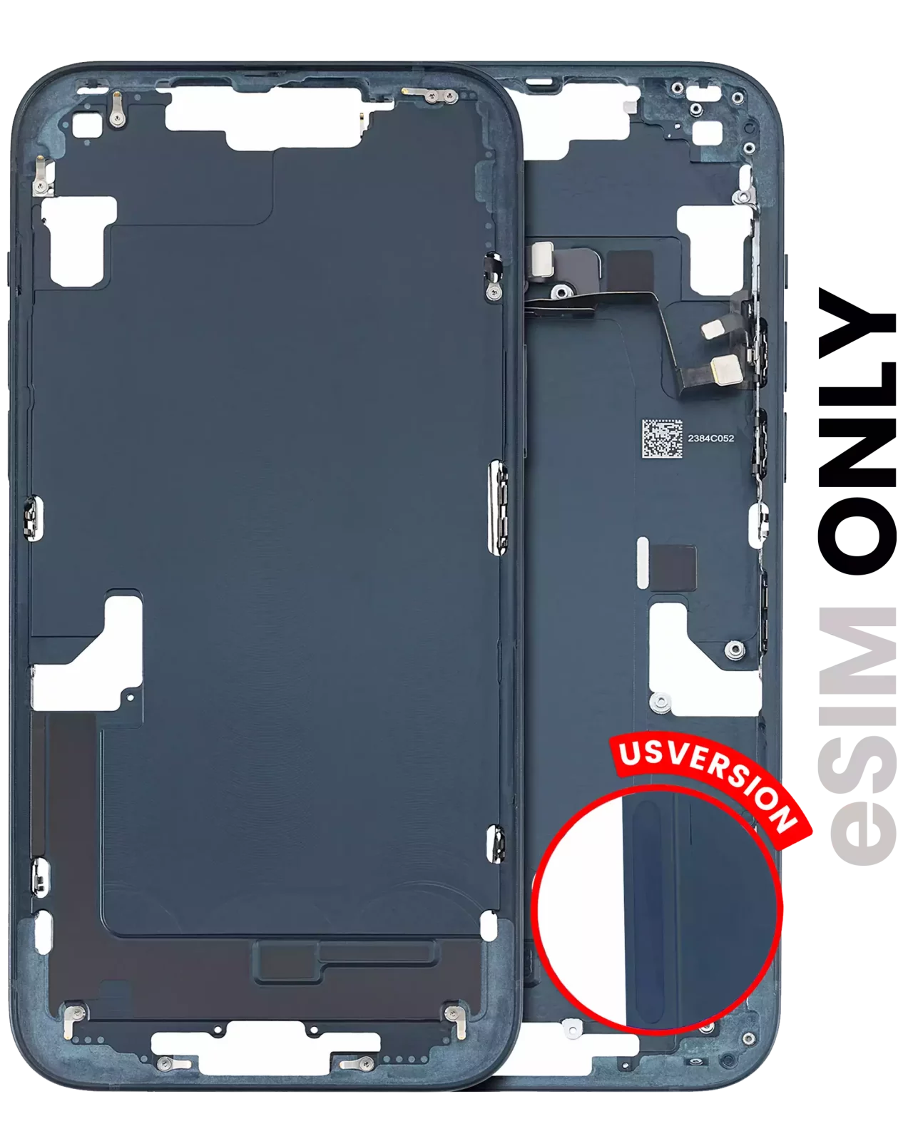 Mid-Frame Housing W/ Small Parts For iPhone 14 Plus (US Version) (Used OEM Pull: Grade B) (Midnight)