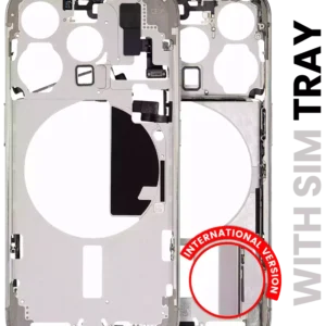 Mid-Frame Housing W/ Small Parts For iPhone 15 Pro (EU / Global Version) (Used OEM Pull: Grade A) (Natural Titanium)