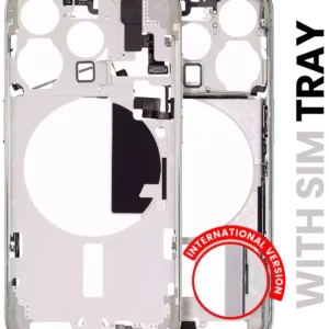 Mid-Frame Housing W/ Small Parts For iPhone 15 Pro (EU / Global Version) (Used OEM Pull: Grade A) (White Titanium)