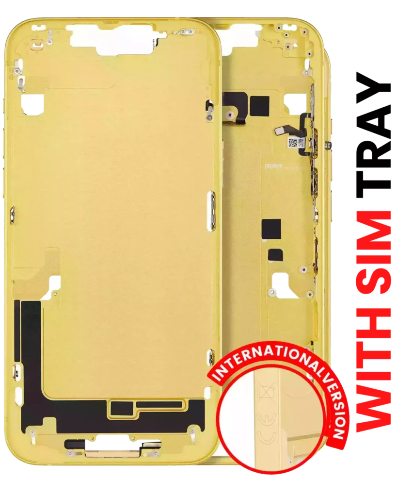 Mid-Frame Housing W/ Small Parts For iPhone 14 Plus (EU / Global Version) (Aftermarket Plus) (Yellow)