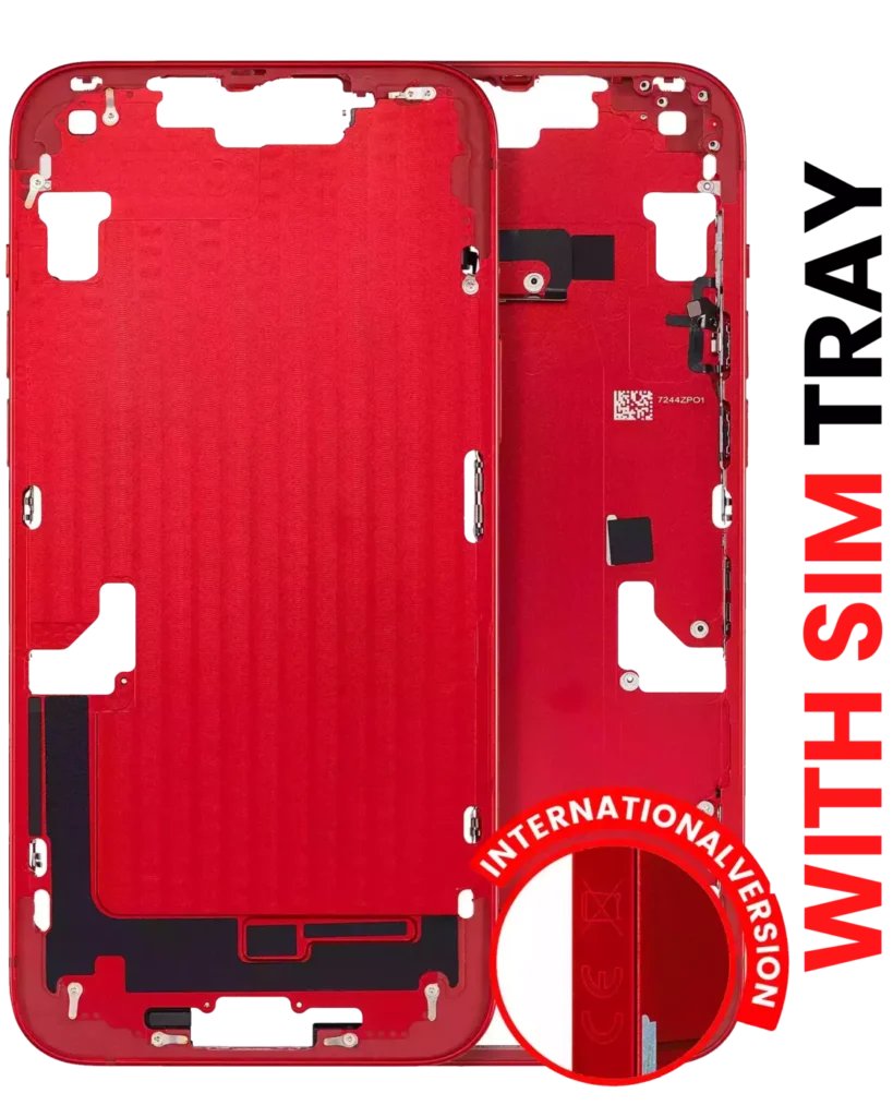 Mid-Frame Housing W/ Small Parts For iPhone 14 Plus (EU / Global Version) (Aftermarket Plus) (Red)