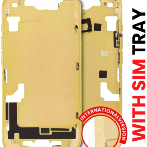 Mid-Frame Housing W/ Small Parts For iPhone 14 (EU / Global Version) (Aftermarket Plus) (Yellow)