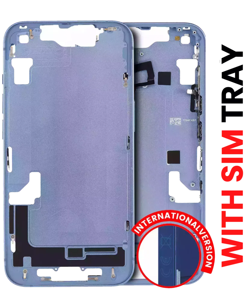 Mid-Frame Housing W/ Small Parts For iPhone 14 (EU / Global Version) (Aftermarket Plus) (Blue)