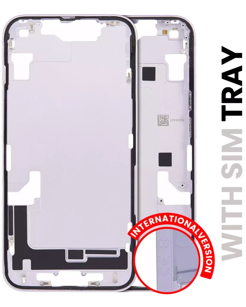 Mid-Frame Housing W/ Small Parts For iPhone 14 (EU / Global Version) (Used OEM Pull: Grade A) (Purple)