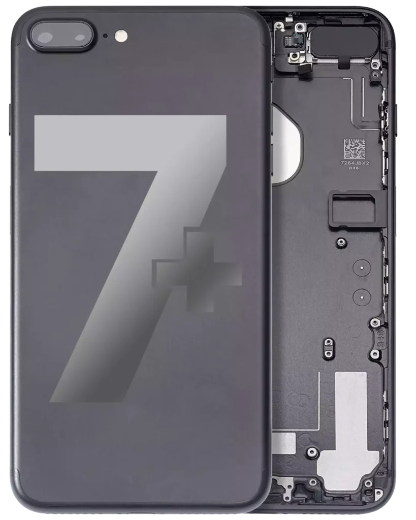 Back Housing W/ Small Components Pre-Installed For iPhone 7 Plus (Used OEM Pull: Grade A) (Matte Black)