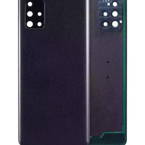 Back Cover Glass With Camera Lens For Samsung Galaxy A71 (A715 / 2020) (Service Pack) (Black)