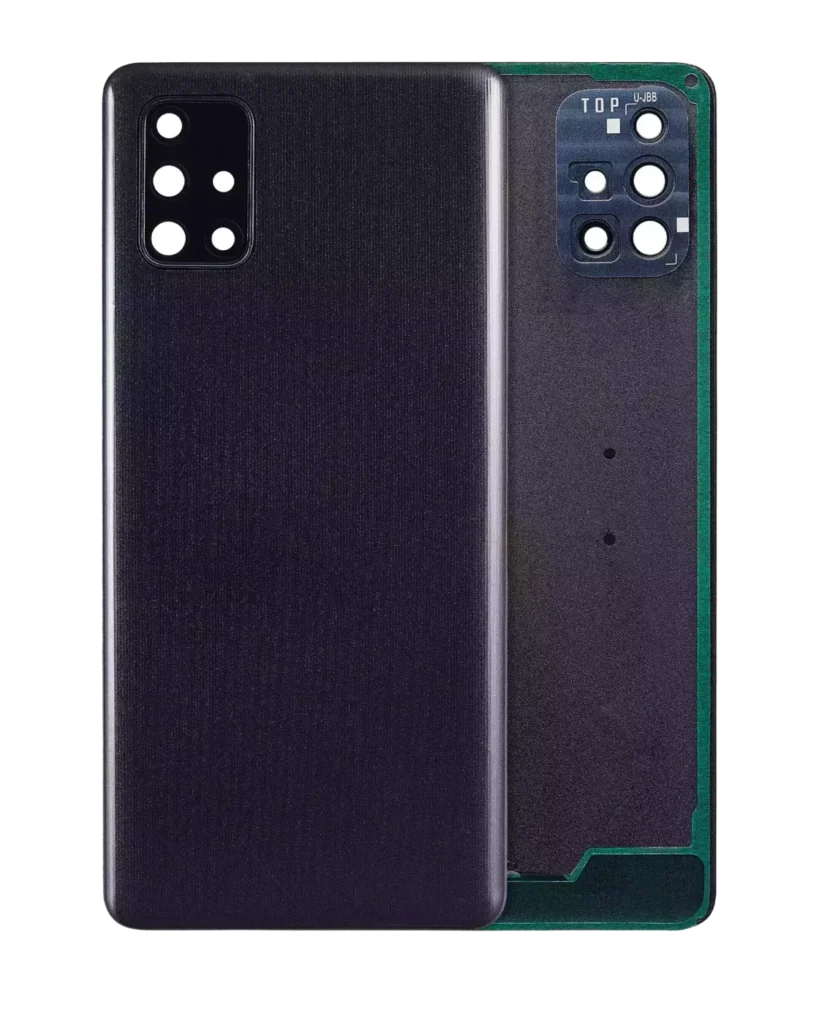 Back Cover Glass With Camera Lens For Samsung Galaxy A71 (A715 / 2020) (Service Pack) (Black)
