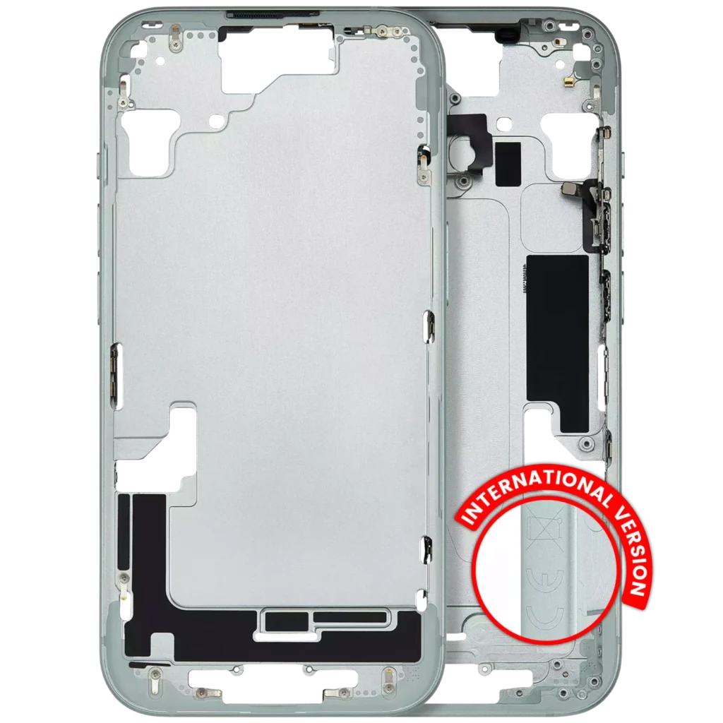 Mid-Frame Housing W/ Small Parts For iPhone 15 (EU / Global Version) (Used OEM Pull: Grade A) (Green)