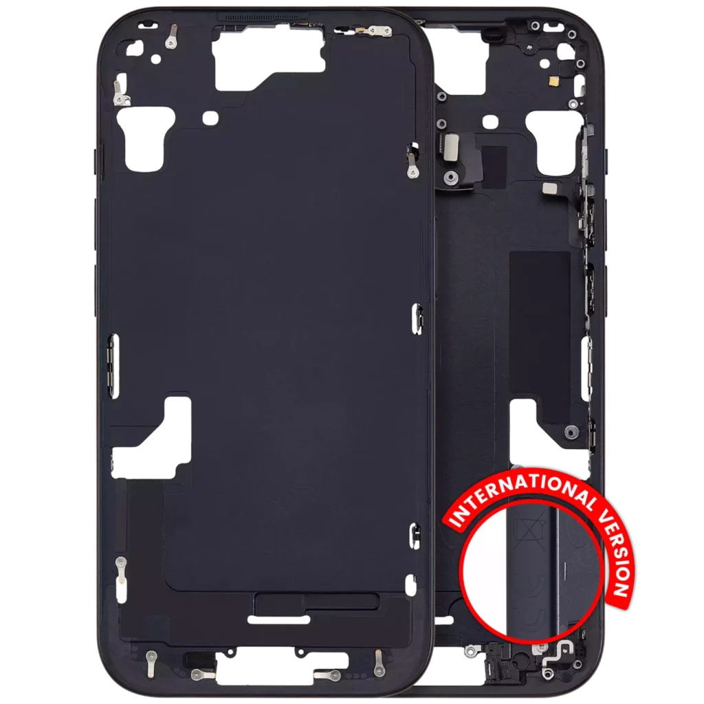Mid-Frame Housing W/ Small Parts For iPhone 15 (EU / Global Version) (Aftermarket Plus) (Black)
