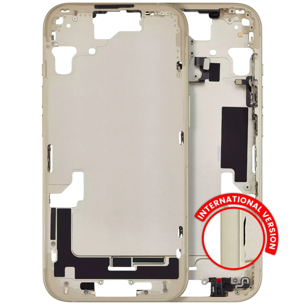 Mid-Frame Housing W/ Small Parts For iPhone 15 (EU / Global Version) (Aftermarket Plus) (Yellow)
