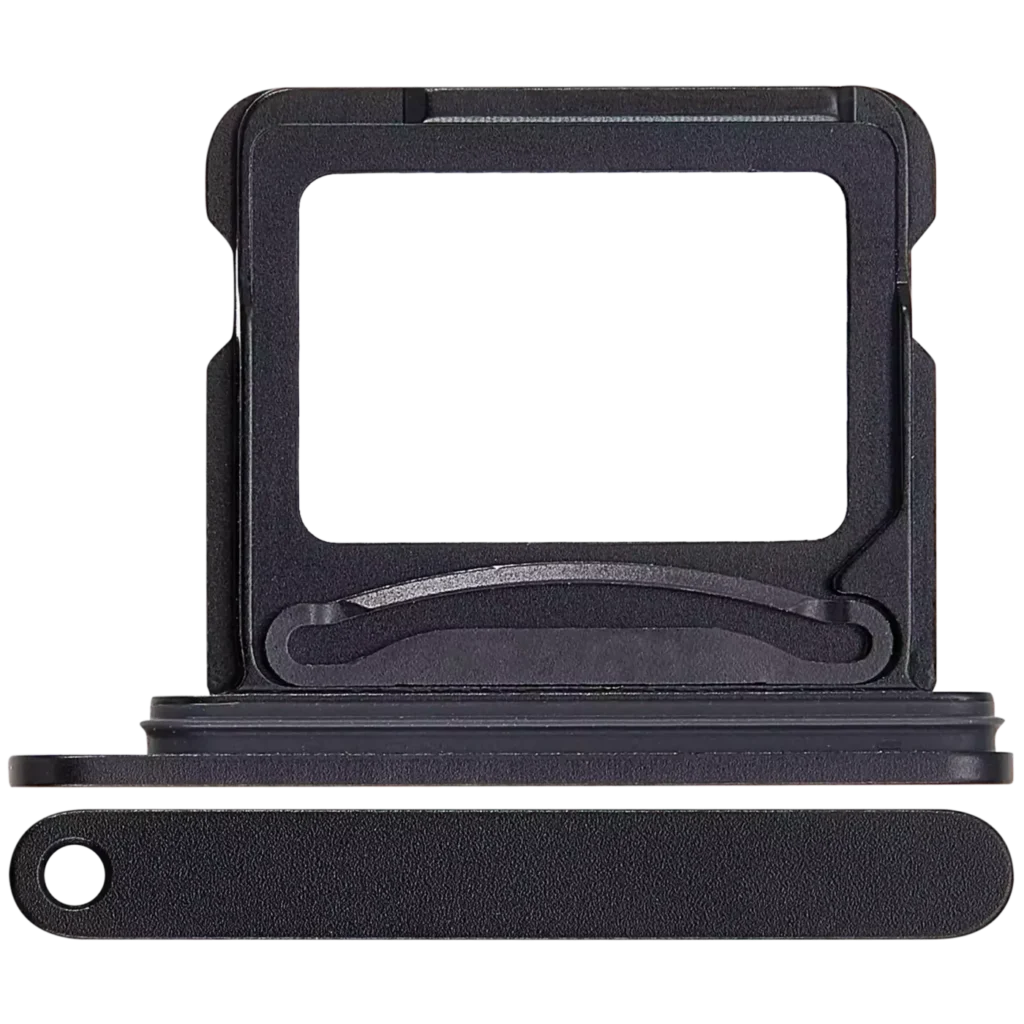 Dual Sim Card Tray For iPhone 16 / 16 Plus (Black)