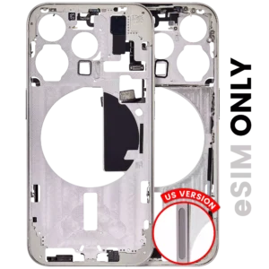 Mid-Frame Housing W/ Small Parts For iPhone 15 Pro (US Version) (Used OEM Pull: Grade C) (White Titanium)
