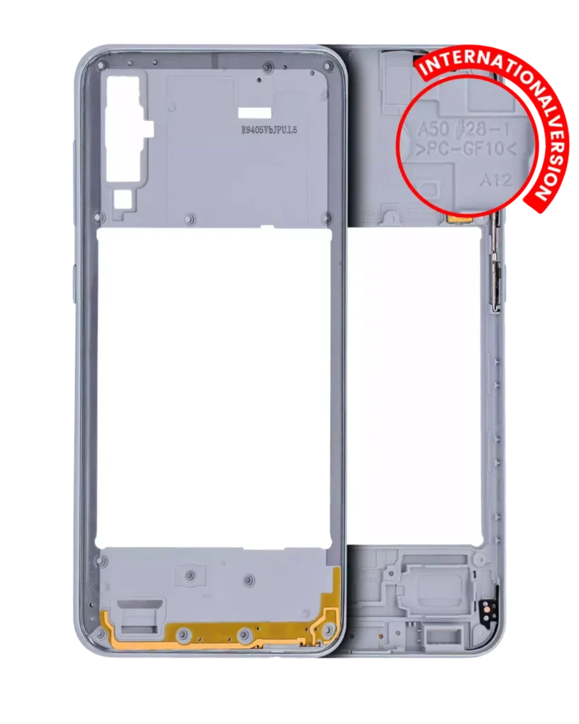 Mid-Frame Housing For Samsung Galaxy A50 (A505 / 2019) (International Version) (Aftermarket Plus) (White)