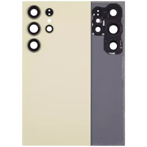 Back Cover Glass With Camera Lens For Samsung Galaxy S24 Ultra 5G (No Logo) (Aftermarket Plus) (Titanium Yellow)