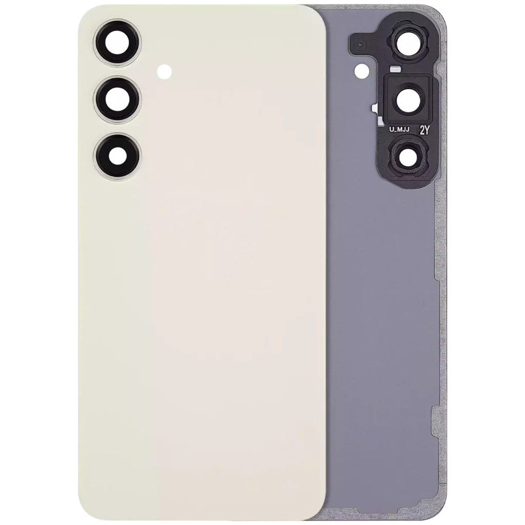 Back Cover Glass With Camera Lens For Samsung Galaxy S24 Plus 5G (No Logo) (Aftermarket Plus) (Amber Yellow)