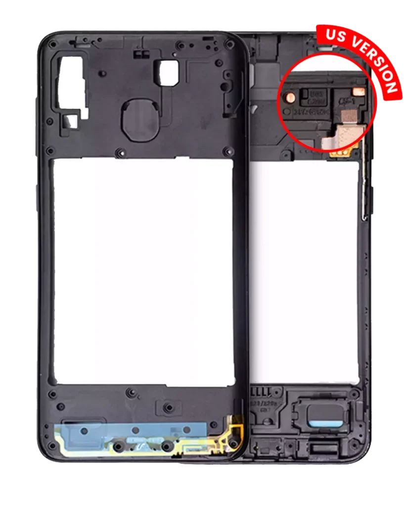 Mid-Frame Housing For Samsung Galaxy A20 (A205 / 2019) (US Version) (Black)